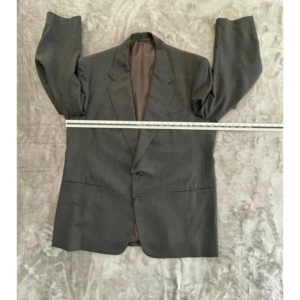 Walter Fong Vintage Custom Tailored Suit Charcoal 2pc Men's‎ 42R 34x28 Wool?